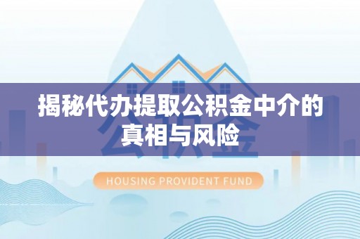 祁门揭秘代办提取公积金中介的真相与风险