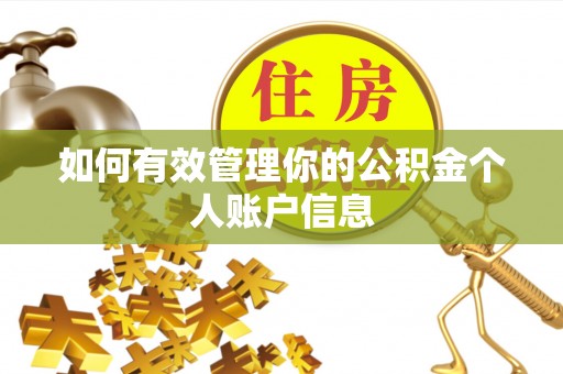 祁门如何有效管理你的公积金个人账户信息